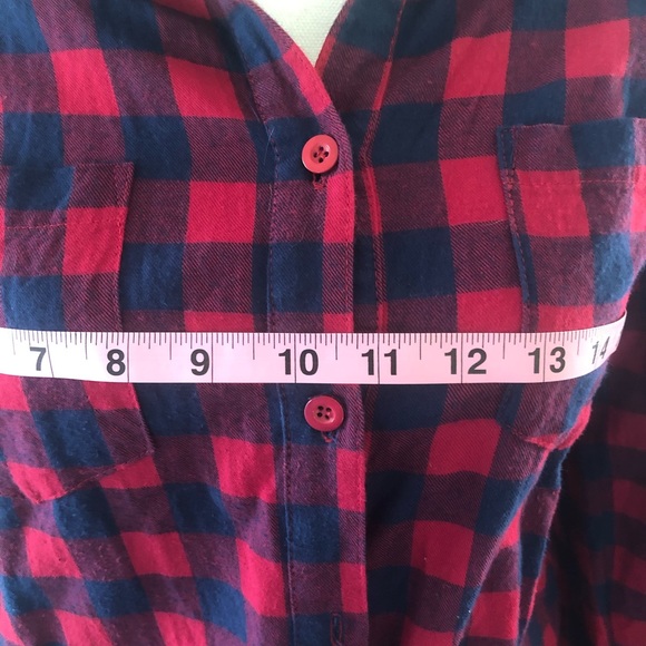 Red Black Plaid Long Sleeve Ellison Shirt Medium - Picture 7 of 8